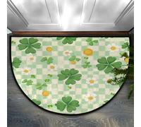 Axurera Tappeto semicircolare, tappetino per porta d'ingresso, per interni, ingresso, bagno, camera da letto, antiscivolo, 91 x 61 cm