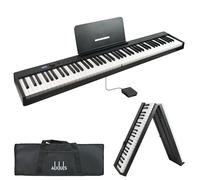 Axus 88 Tasti Tastiera Per Pianoforte Digitale Pieghevole Portatile, Tasti Semi-Pesati Di Dimensioni Standard, Pedale Sustain, Batteria Ricaricabile, Colore Nero
