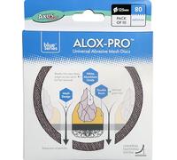 Axus Decor Alox-Pro - Dischi abrasivi universali a rete abrasiva, grana 80, cuscinetti orbitali rotondi con velcro, ideali per legno, pareti, metallo, plastica, confezione da 10, 125 mm