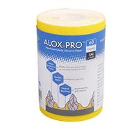 Axus Décor Alox-Pro - Rotolo di carta abrasiva in ossido di alluminio bianco, progettato per la miscelazione superficiale, carta abrasiva minima perdita di grano, grana 60, (serie blu, 5 m x 115 mm)