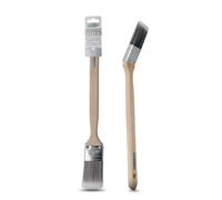 Axus Décor - Pennello con manico lungo e collo ad angolo, 5 cm, colore: Grigio