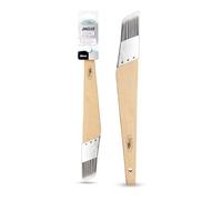 Axus Décor - Pennello di pelo di puzzola angolato con ghiera in acciaio inox antiruggine e setole extra fini da 3,8 cm, colore: Grigio