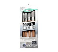 Axus Décor - Set di 4 pennelli di precisione appuntiti, colore: Grigio