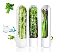 AXVRAV Set di 3 contenitori per erbe aromatiche per frigorifero, contenitore per erbe e verdura per conservare freschezza, mantiene il coriandolo, prezzemolo, menta, asparagi, freschi 2-3 settimane