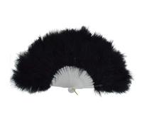 Axvxby Ventagli vintage anni '20s - 25 alberi di piume bianche - Eleganti ventagli per costumi in maschera, Mardi Gras, Burlesque e Showgirl (nero)