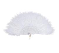 Axvxby Ventagli vintage anni '20s - 25 alberi di piume bianche - Eleganti ventagli per costumi in maschera, Mardi Gras, Burlesque e Showgirl (bianco)