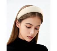 axy Ampio cerchietto imbottito in tessuto a coste, splendido accessorio per capelli, da donna, HR10C (bianco)