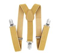 axy Bretelle a Y per bambini, larghezza 2,5 cm, con 3 clip forti, combinabili con papillon, tinta unita, Oro (con fili glitter), Taglia Unica