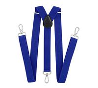 axy Bretelle da uomo con 3 robuste chiusure a moschettone, larghezza 2,5 cm, forma a Y, regolabili in modo continuo, Blu, Taglia unica