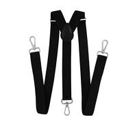 axy Bretelle da uomo con 3 robuste chiusure a moschettone, larghezza 2,5 cm, forma a Y, regolabili in modo continuo, Nero , Taglia unica