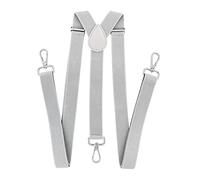 axy Bretelle da uomo con 3 robuste chiusure a moschettone, larghezza 2,5 cm, forma a Y, regolabili in modo continuo, grigio chiaro, Taglia unica