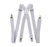 Axy Bretelle da uomo e da donna, larghezza 2,5 mm con 4 forti clip a forma di X argento Silber (mit Glitzerfäden)