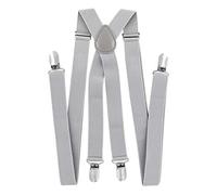 Axy Bretelle da uomo e da donna, larghezza 2,5 mm con 4 forti clip a forma di X grigio Lichtgrau