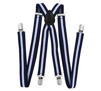 Axy Bretelle da uomo e da donna, larghezza 2,5 mm con 4 forti clip a forma di X multicolore Streifen Nr.7