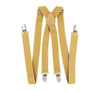Axy Bretelle da uomo e da donna, larghezza 2,5 mm con 4 forti clip a forma di X oro Gold (mit Glitzerfäden)