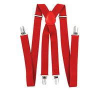 Axy Bretelle da uomo e da donna, larghezza 2,5 mm con 4 forti clip a forma di X rosso Rot