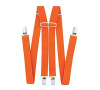 axy Bretelle da uomo larghe 2,5 cm a forma di H con 4 bretelle clip extra forti regolabili in lunghezza, Colore: arancione., Taglia unica