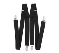 axy Bretelle da uomo larghe 2,5 cm a forma di H con 4 bretelle clip extra forti regolabili in lunghezza, Nero , Taglia unica