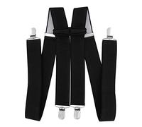 axy® - Bretelle da Uomo Larghe 3,5 cm con 4 Clip Forti HTB35 Nero Nero