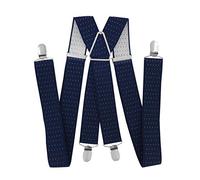 axy® Bretelle da uomo larghe 3,5 cm con 4 forti clip HT352 (nero/blu/bianco)