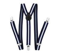 axy Bretelle per bambini a forma di Y, larghe 2,5 cm, con 3 clip resistenti, abbinabili con farfallino - Tinta unita. Modello: HTK25-1, (7-12 anni anziano)