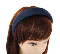 axy Cerchietto ampio con tessuto imbottito - tessuto jeans - splendida fascia per capelli HRK2J (tessuto jeans - blu scuro)