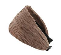 axy Cerchietto ampio con tessuto plissettato in tessuto effetto tessuto, meraviglioso accessorio per capelli HR32B (marrone)