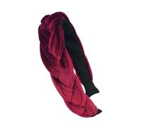 axy Cerchietto intrecciato per Dirndl in velluto intrecciato, da donna, effetto intrecciato, HRZ3 (rosso)