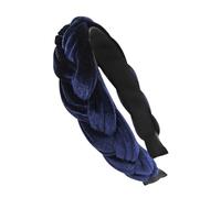 axy Cerchietto intrecciato per Dirndl in velluto intrecciato, da donna, modello HRZ3 (blu scuro, largo)