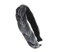 axy Cerchietto intrecciato per Dirndl in velluto intrecciato, da donna, modello HRZ3 (grigio, largo)