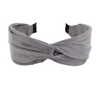 axy Cerchietto largo con nodo raffinato in leggero tessuto di flanella, meraviglioso accessorio per capelli da donna, fascia per capelli HRD6 (grigio, extra largo)