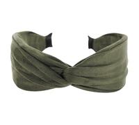 axy Cerchietto largo con nodo raffinato in tessuto di flanella leggera, splendida fascia per capelli da donna, fascia per capelli HRD6 (verde oliva, extra larga)