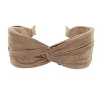 axy Cerchietto largo con nodo raffinato in tessuto di flanella leggera, splendida fascia per capelli da donna, fascia per capelli HRD6 (beige, extra larga)