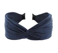axy Cerchietto largo con nodo raffinato in tessuto leggero di flanella, meraviglioso accessorio per capelli da donna, fascia per capelli HRD6 (blu, extra larga)