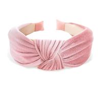 axy Cerchietto largo in velluto con nodo per capelli da donna, fascia per capelli HR35S (rosa)