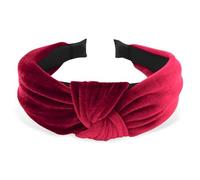 axy Cerchietto largo in velluto con nodo per capelli da donna, fascia per capelli HR35S (rosso)