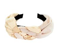 axy Cerchietto per capelli con due diversi tessuti e dettagli a treccia, bellissimo look vintage, accessorio per capelli HRZO1 (beige)