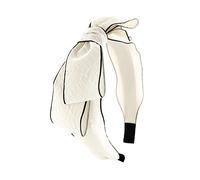 axy Cerchietto per capelli con grande fiocco, 17 cm x 5 cm, splendida fascia per capelli HRS4 (bianco crema)