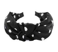 axy Cerchietto per capelli con nodo e rivestimento in raso, stile vintage, meraviglioso accessorio per capelli da donna HR35A (nero/a pois)