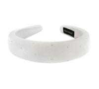 axy Cerchietto per capelli imbottito in velluto con strass da donna HRK10A (bianco, largo)