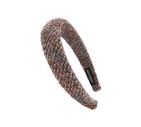 axy Cerchietto per capelli in materiale lavorato a maglia con dettagli raffinati, bellissimo accessorio per capelli da donna HRK11A (grigio, largo)