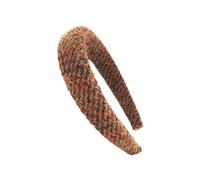 axy Cerchietto per capelli in materiale lavorato a maglia con dettagli raffinati, bellissimo accessorio per capelli da donna HRK11A (marrone, largo)