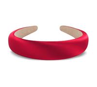 axy Cerchietto per capelli in tessuto di seta imbottito in eleganti colori festivi da donna, splendida fascia per capelli HRK2Ro (rosso, largo)