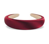 axy Cerchietto per capelli in tessuto di seta imbottito in eleganti colori festivi da donna, splendida fascia per capelli HRK2Ro (rosso scuro, largo)
