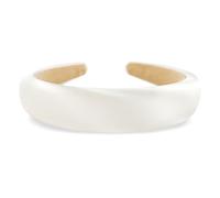 axy Cerchietto per capelli in tessuto di seta imbottito in eleganti colori festivi da donna, splendida fascia per capelli HRK2Ro (bianco, largo)