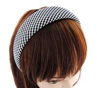 axy Cerchietto per capelli stile vintage a quadretti serie con tessuto imbottito fascia per capelli Wunderschön HRK2 Classic (bianco a quadretti)