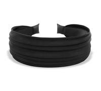 axy Fascia per capelli larga con design a pieghe, splendida fascia per capelli da donna HR32D (nero, largo)