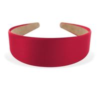 axy Fascia per capelli larga con rivestimento in raso, stile vintage classico, fascia per capelli HRK1 (rosso)