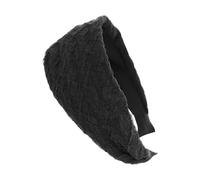 axy Fascia per capelli larga con tessuto in pizzo strutturato, bella fascia per capelli da donna HR25B (nero, largo)