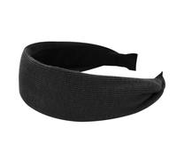 axy Fascia per capelli larga in tessuto a coste, splendida fascia per capelli da donna, fascia per capelli HR10B (nero, larga)